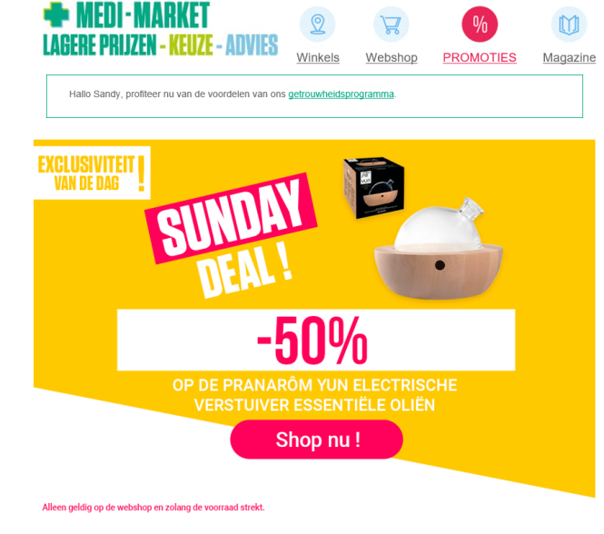 Sunday deal bij Medi-market: -50% op Pranarom...