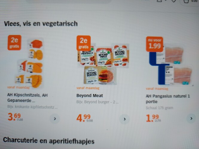 Ah vanaf maandag 2de gratis kipschnitzels, be...