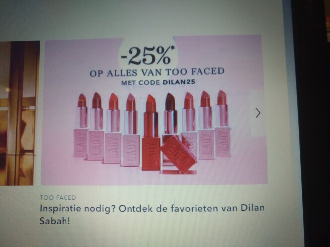 -25% op alles van het merk Too Faced