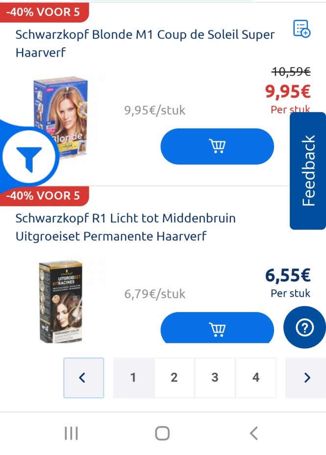 Carrefour schwarzkopf haarverf -50% voor 5