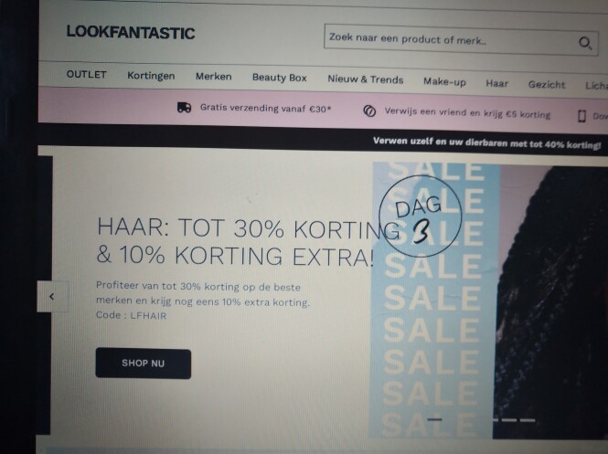 -30% + 10% extra korting op merken oa L'Oréal...