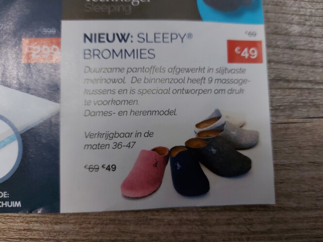 Sleepworld sleepy brommies van €69 naar €49....