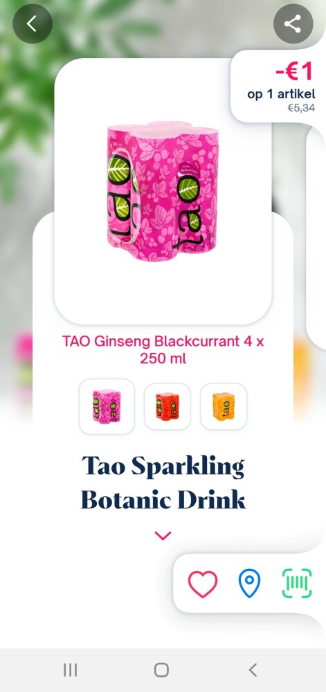 Shopmium €1 terugbetaald op tao sparkling bot...