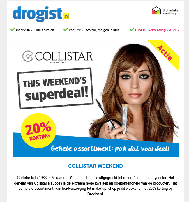 Collistar weekend bij drogist.nl: dit weekend...