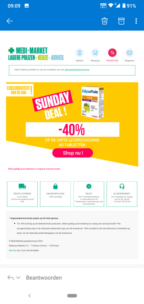 Sunday deal bij medi market: 40% korting op O...