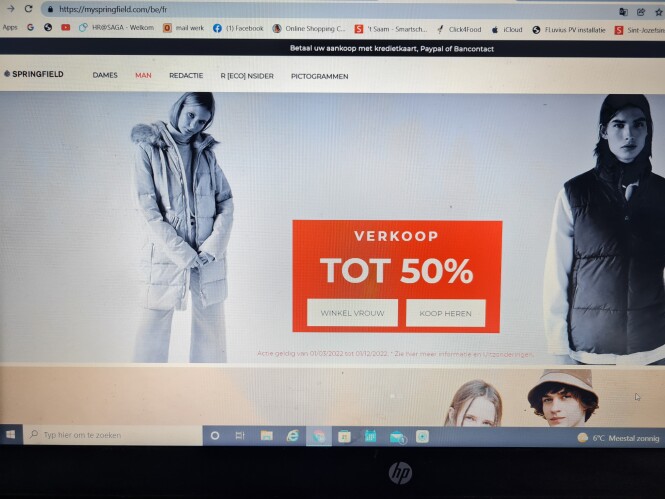 Bij Springfield tot -50% korting.