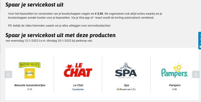 Spaar je servicekost van woensdag 12/1/2022 t...