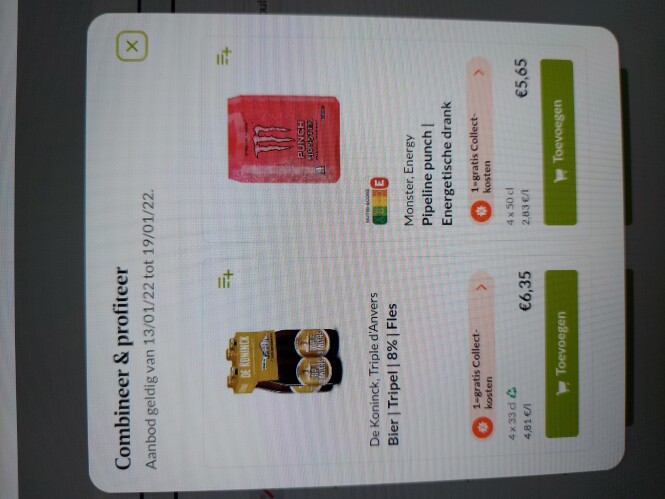 Delhaize gratis collect kosten bij 4x33cl de...