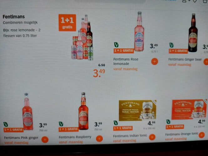 AH 1+1 fentimans, 2+1 alcoholvrije speciaalbi...