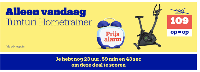 BOL.COM prijsalarm nu Tunturi Hometrainer 109...