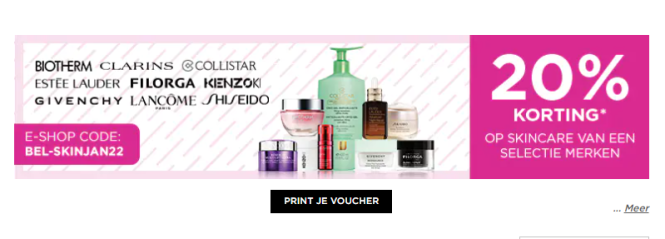 Skincare actie: 20% korting op alle verzorgin...