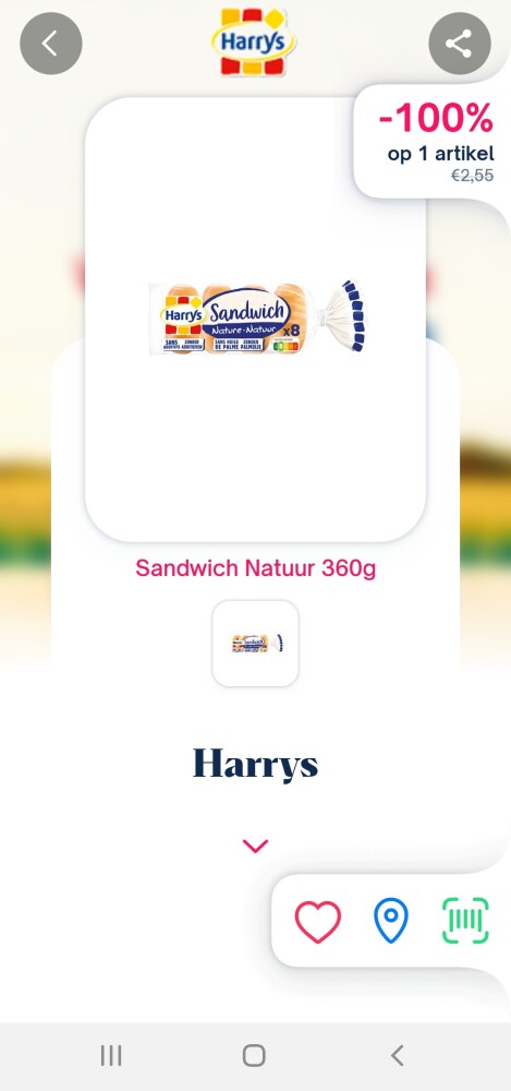 Shopmium 100% terugbetaald harry's sandwich n...