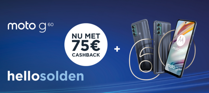 Wanneer je nu een moto g60 koopt, dan ontvang...