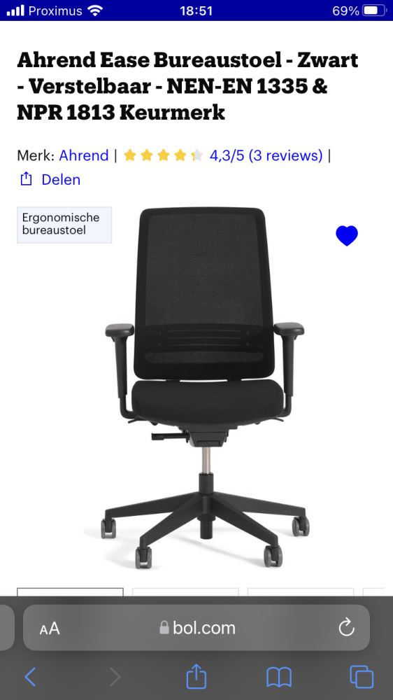 Ahrend Ease bureaustoel op bol.com aan €129 i...