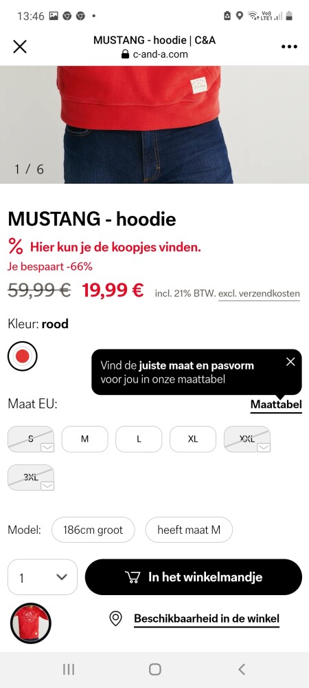Soldenkoopje C&a Trui Mustang voor de heren...