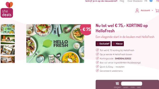 KORTING op HelloFresh tot wel € 75,- met she...
