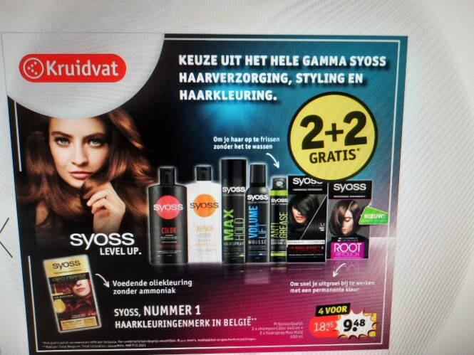 Kruidvat vanaf volgende week 2+2 syoss, john...