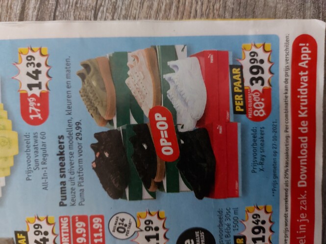 Kruidvat.be puma sneakers x-ray voor €39,99 o...