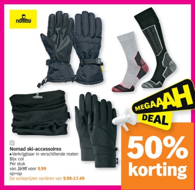 Albert Heijn vanaf morgen -50% nomad ski-acce...