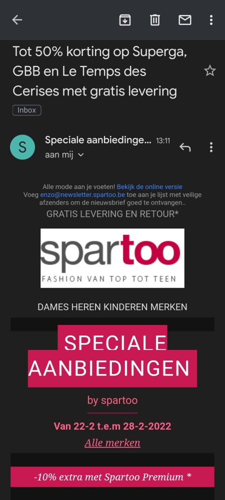 Koopjesweek bij Spartoo: t.e.m. 28/02 tot 50%...