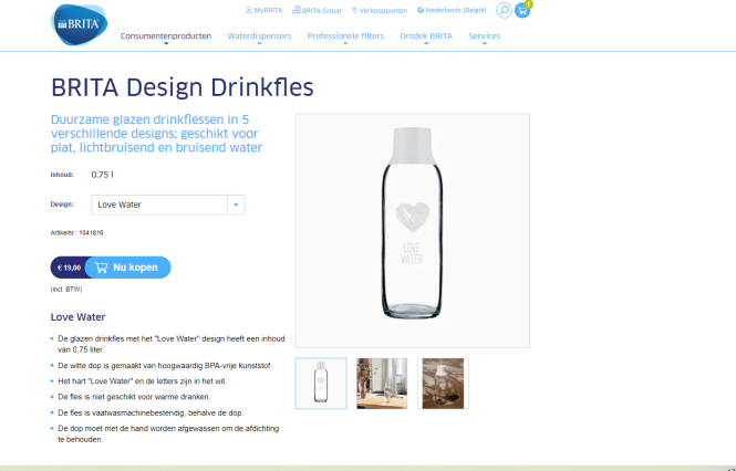 Bij brita krijg je nu een gratis glazen drink...