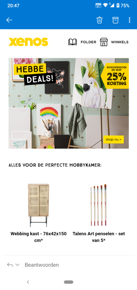 Bij xenos.nl is er 25% korting op schildersdo...