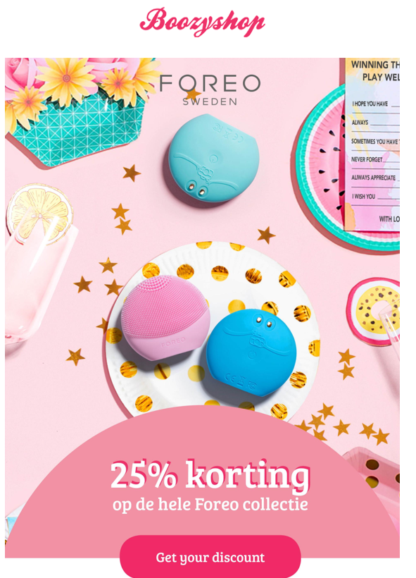 Bij Boozyshop is er 25% korting op de hele Fo...