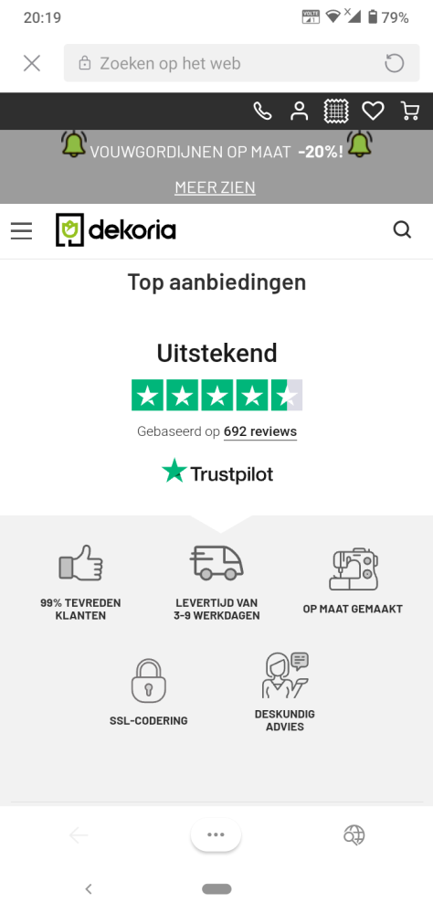 Gecontroleerd en goede site. Bij dekoria is e...