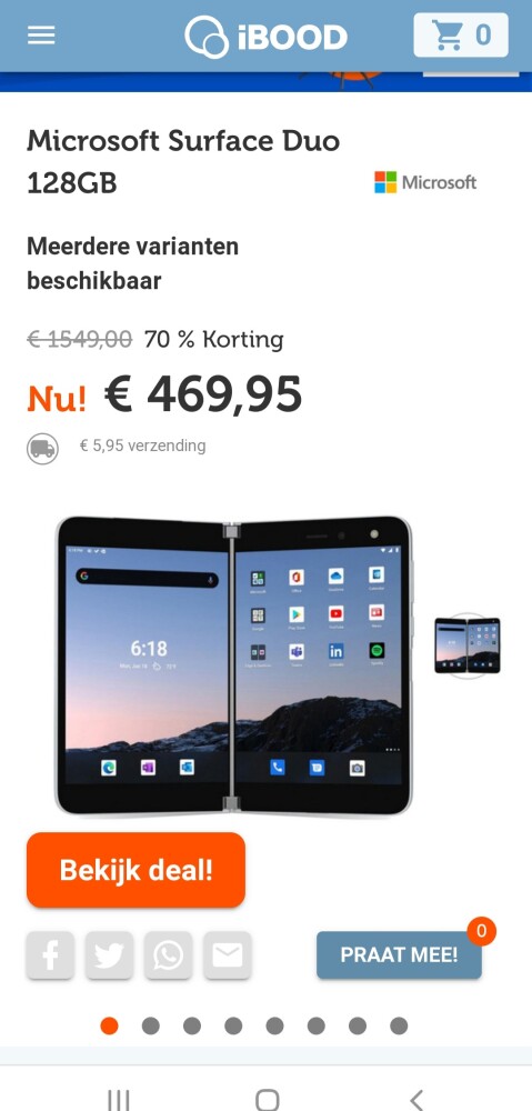 Ibood.com enkel vandaag microsoft surface duo...