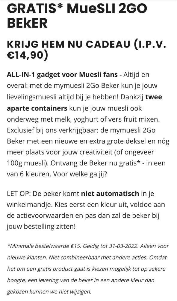 Gratis to go beker voor nieuwe klanten bij My...