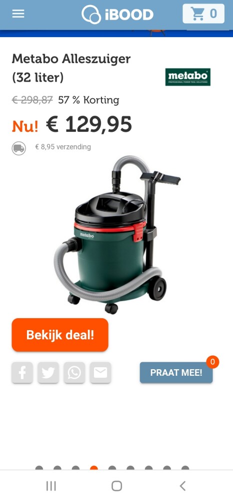 Ibood.com enkel vandaag metabo alleszuiger 32...