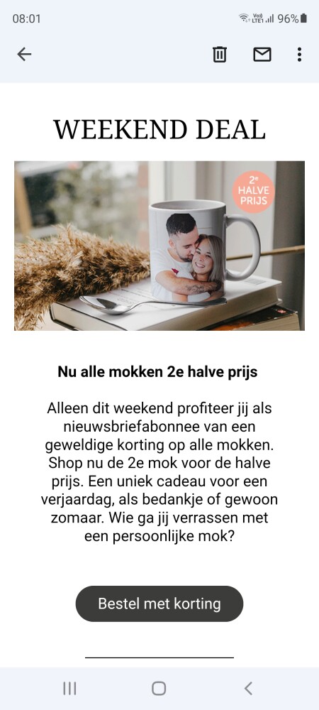 Bij your surprise alle mokken 2de aan halve p...