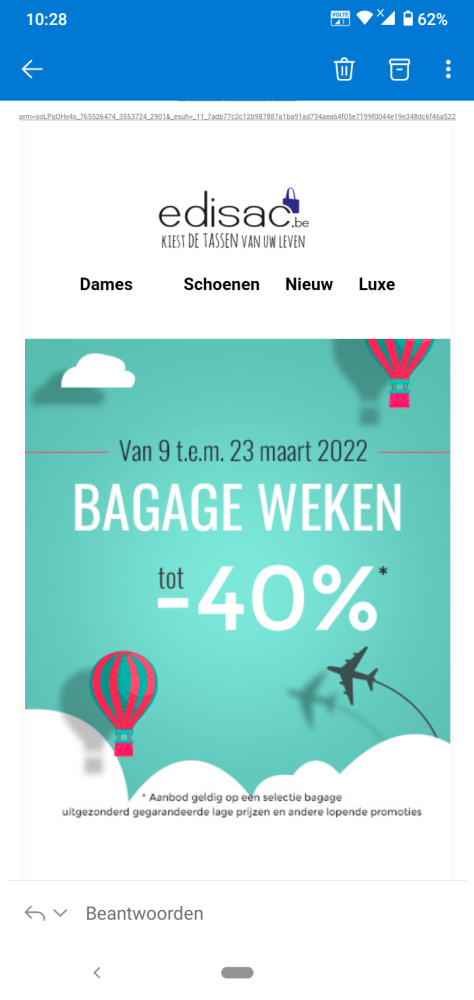 bagageweken bij edisac: kortingen tot 40% op...