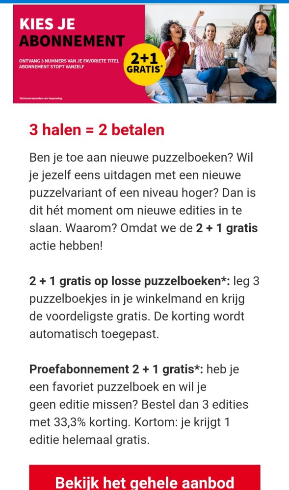 denksport.com 2+1 gratis. Bij aankoop van 3 e...