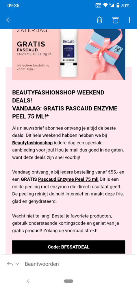 Vandaag ontvang je bij iedere bestelling vana...