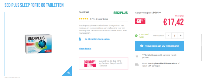 Sunday Deal bij Medi-market: Sediplus sleep f...