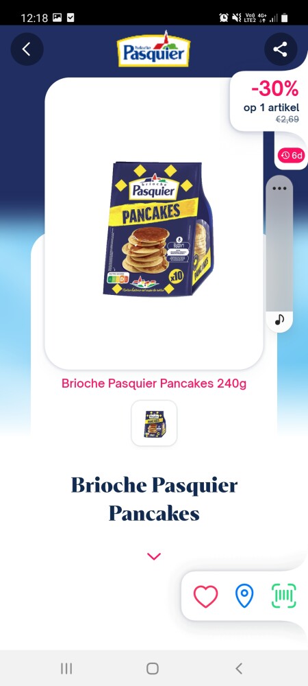 Shopnium 30% cashback brioche pasquier pancak...