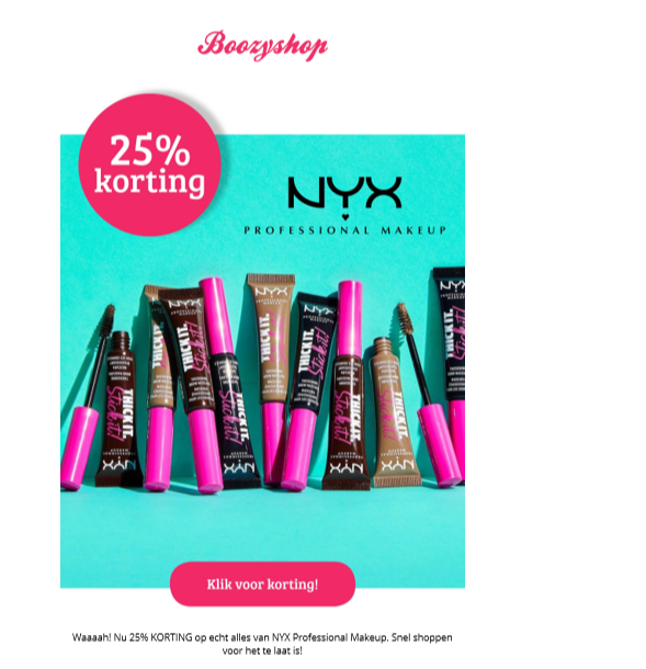Bij Boozyshop is er nu 25% korting op alle NY...