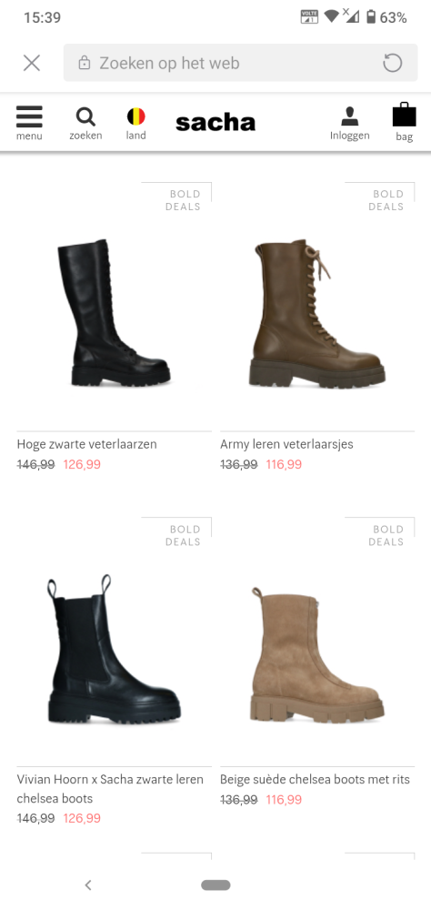 Bold deals bij Sacha: tot €25 korting op een...