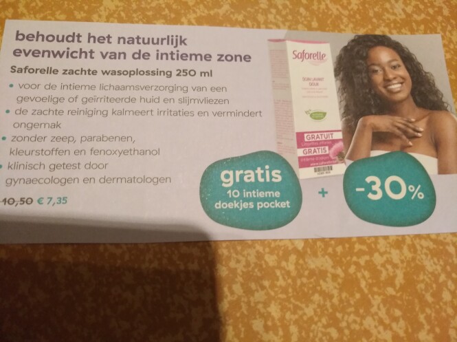 Saforelle 250ml -30% + gratis 10 intieme pock...