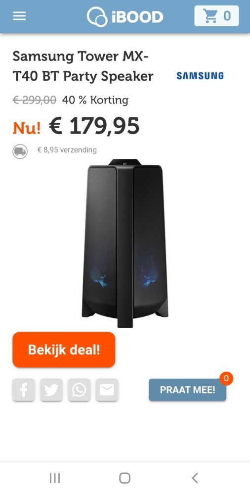 Ibood.com deze samsung tower party speaker nu...