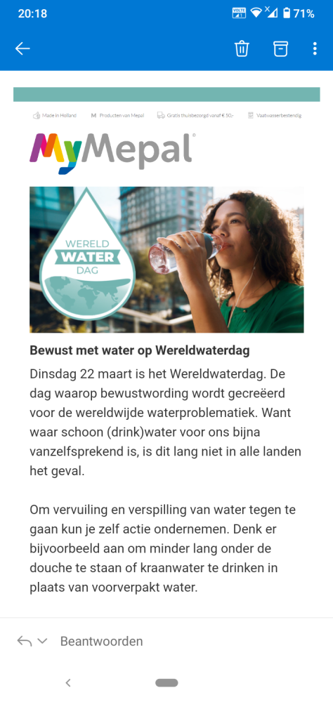 Ontvang alléén op Wereldwaterdag (22 maart 20...