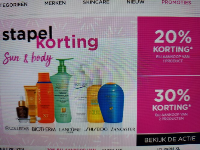 iciparisxl.be stapel korting sun en body 20%...