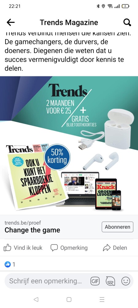 Koop 2 maanden de trends voor 25€ ipv 50€ en...