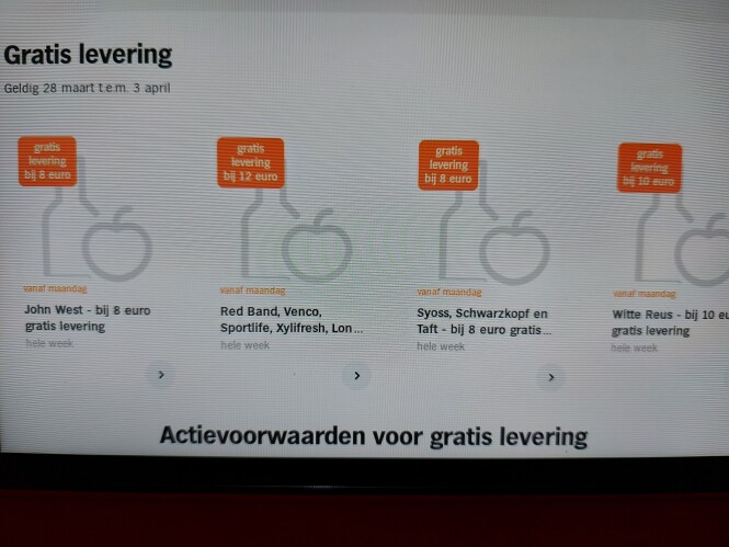 Albert Heijn gratis levering volgende week me...