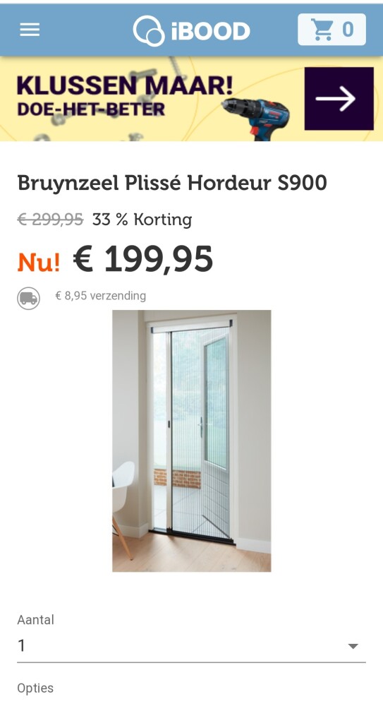 Ibood.com dagdeal bruynzeel plisse hordeur s9...