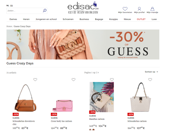 Bij Edisac is er nu 30% korting op een select...