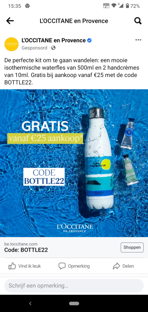 Bij l'occitane en Provence: Gratis een mooie...