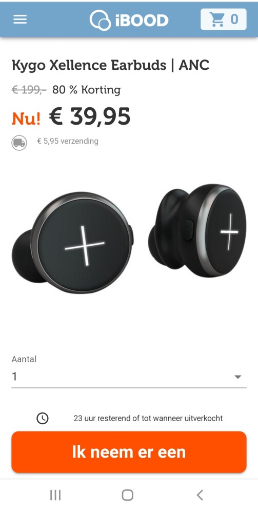 Ibood.com dagdeal kygo xellence earbuds nu €3...