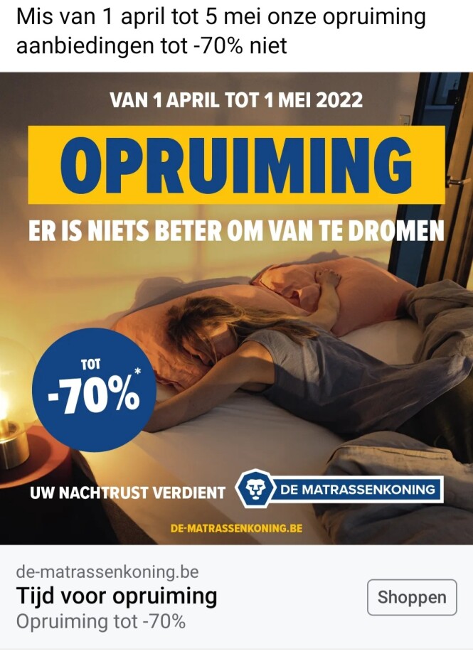 de matrassenkoning van 1 april tot 5 mei onze...